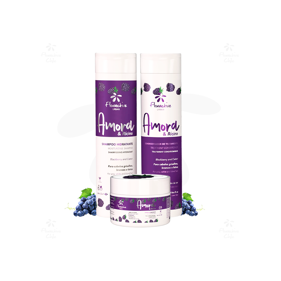 Kit Mora & Ricino Flora Urban - Protección del Color con D-Pantenol para Cabellos Rubios, Canosos y Decolorados